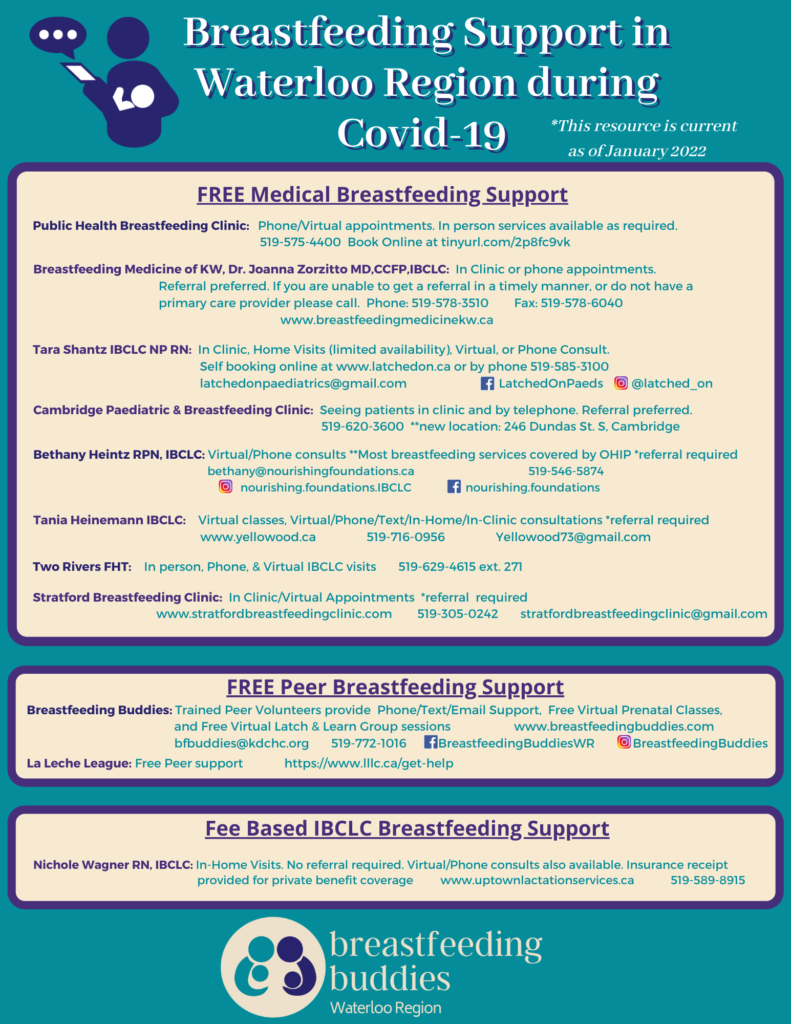 Current Breastfeeding Support in Waterloo Region Breastfeeding Buddies